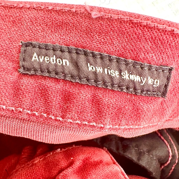 Citizens of Humanity Avedon Red Corduroy Skinny Pants 30 Distressed Y2K Grunge - Picture 11 of 16